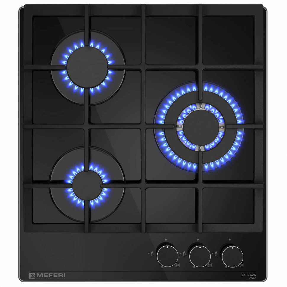 Meferi MGH453BK GLASS POWER газовая варочная панель
