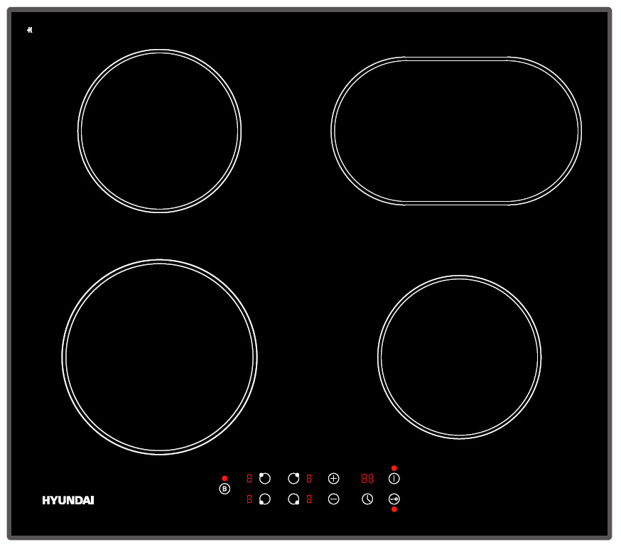 Hyundai HHI 6755 BG электрическая варочная поверхность
