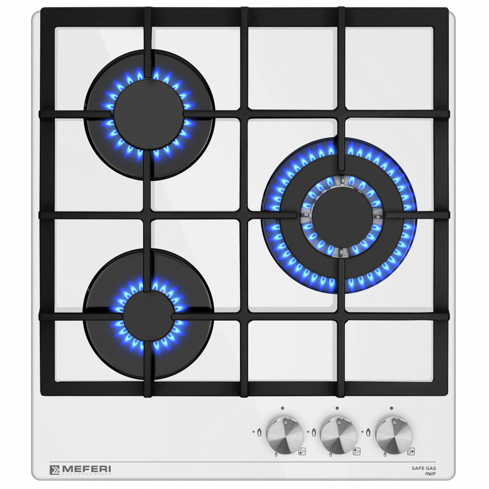 Meferi MGH453WH GLASS POWER газовая варочная панель