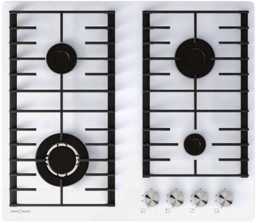 Krona steel HAGEL 60 WH W газовая варочная поверхность
