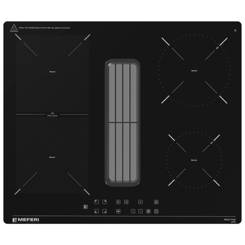 Meferi XSMART60BK ULTRA индукционная варочная панель с встроенной вытяжкой
