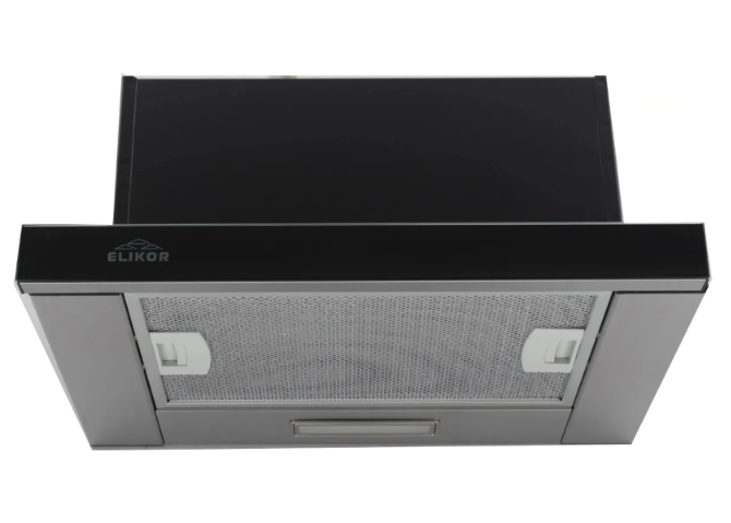 Elikor Интегра GLASS 45Н-400-В2Д нерж/стекло черное вытяжка встраиваемая телескопическая