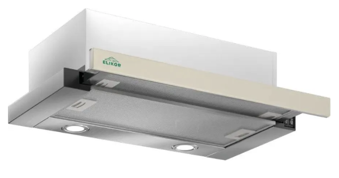 Elikor Интегра GLASS 45Н-400-В2Д нерж/стекло бежевое вытяжка встраиваемая телескопическая