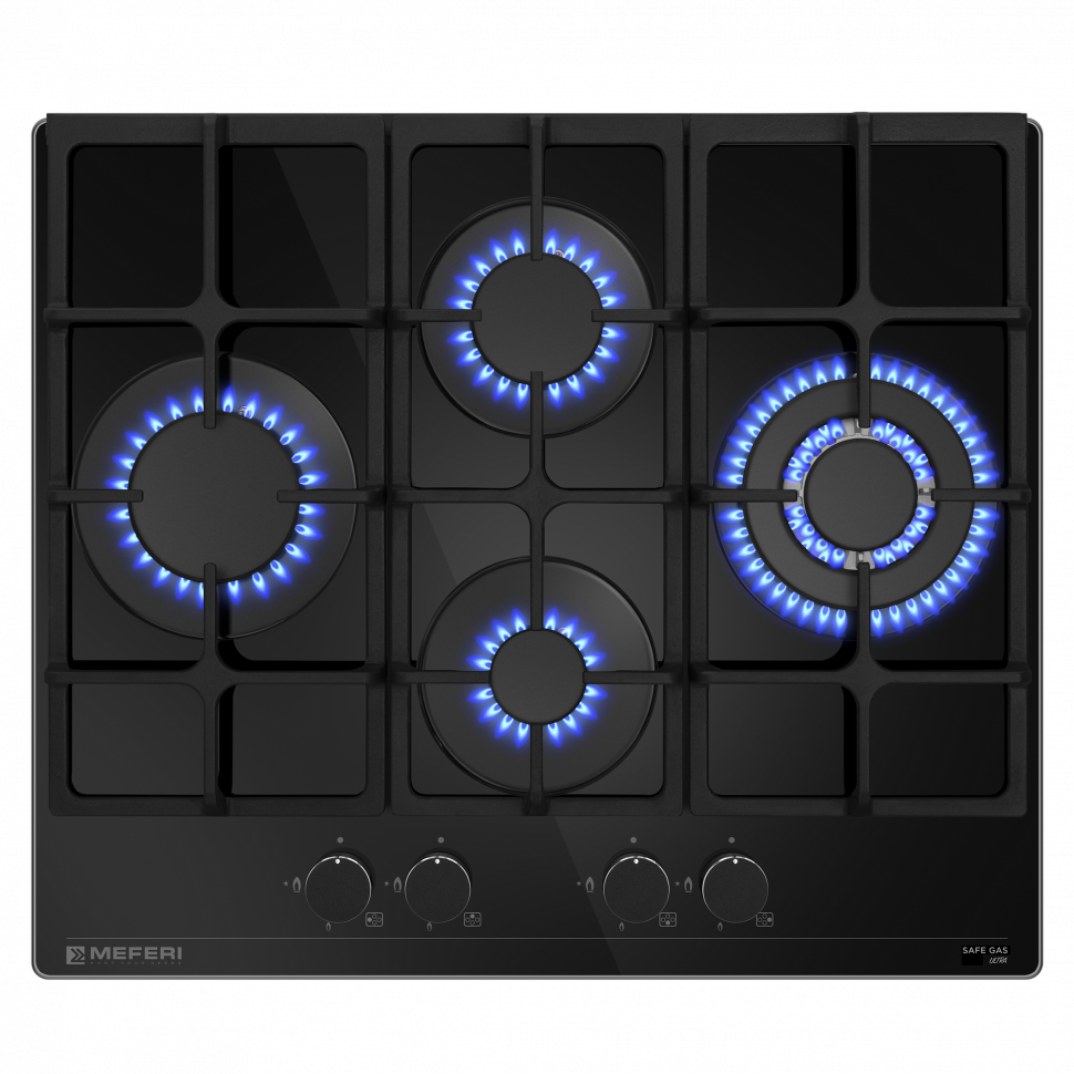 Meferi MGH604BK GLASS ULTRA газовая варочная панель