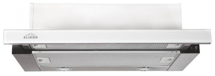 Elikor Интегра GLASS 60Н-400-В2Д нерж/стекло белое вытяжка встраиваемая телескопическая