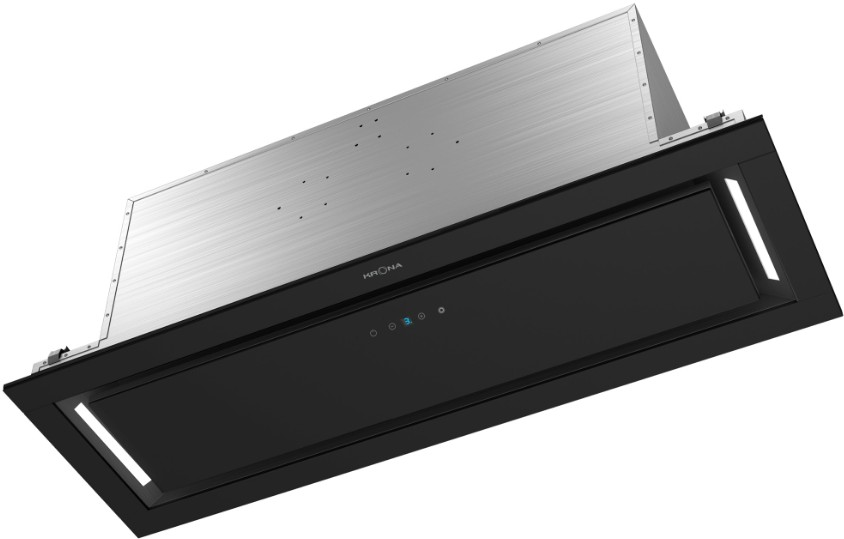Krona steel SELINA 900 GLASS BLACK S вытяжка встраиваемая