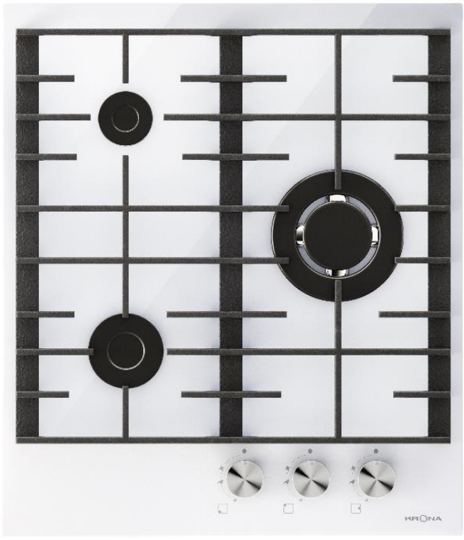 Krona steel HAGEL 45 WH W газовая варочная поверхность