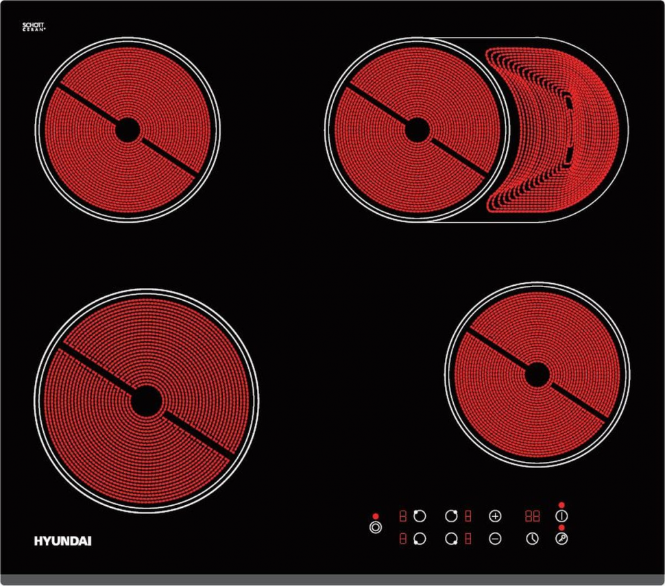 Hyundai HHE 6680 BG электрическая варочная поверхность