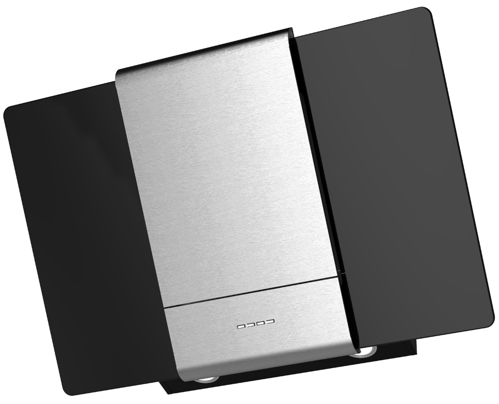 Krona steel TALLI 600 inox/black glass 3P вытяжка