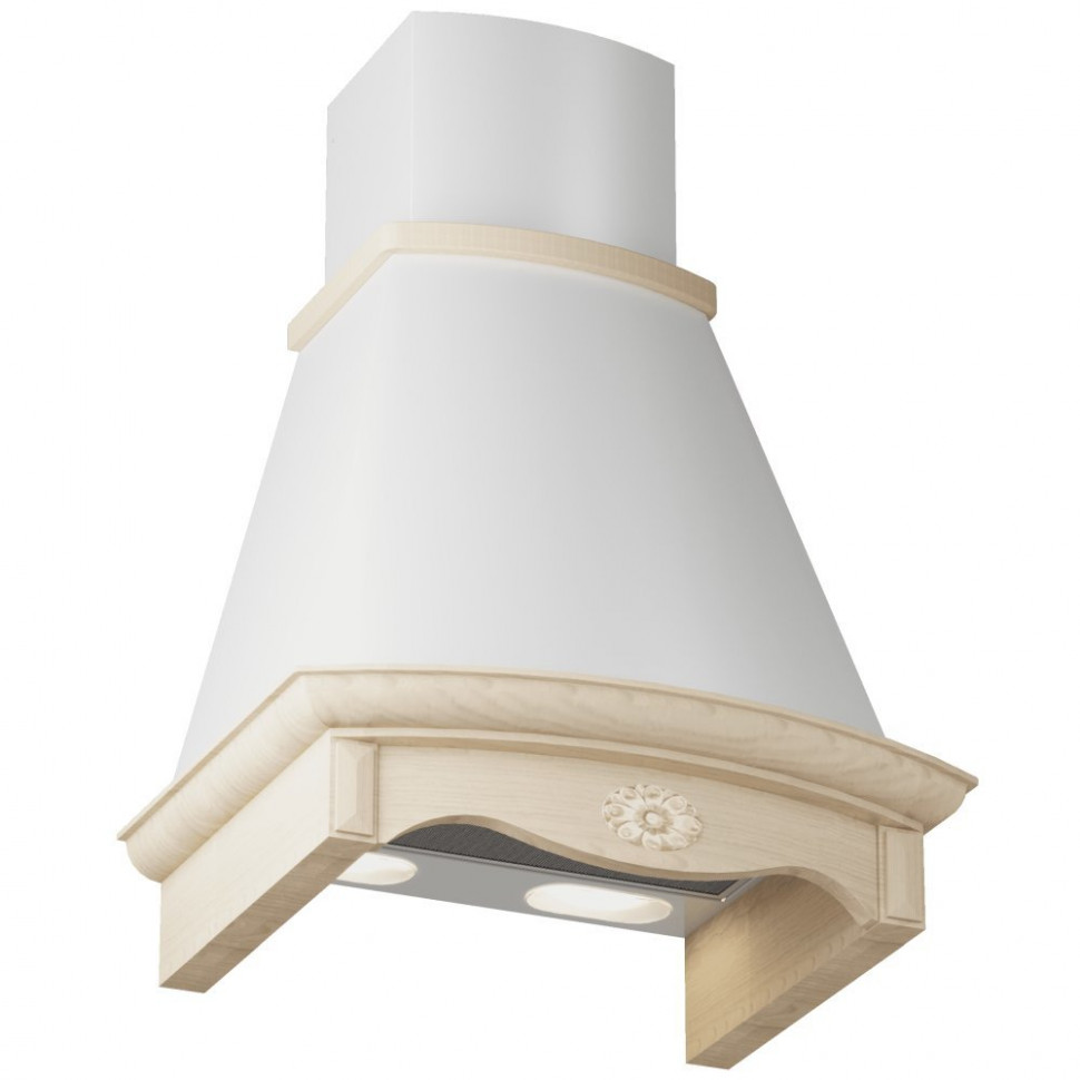 Elikor Федерика 90П-650-П3Г бел муар/дуб федерика св.+пат вытяжка