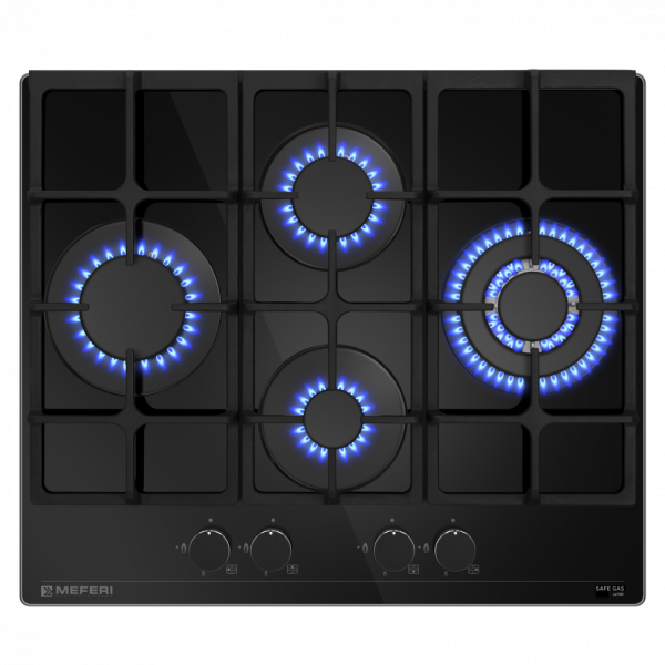 Meferi MGH604BK GLASS ULTRA газовая варочная панель
