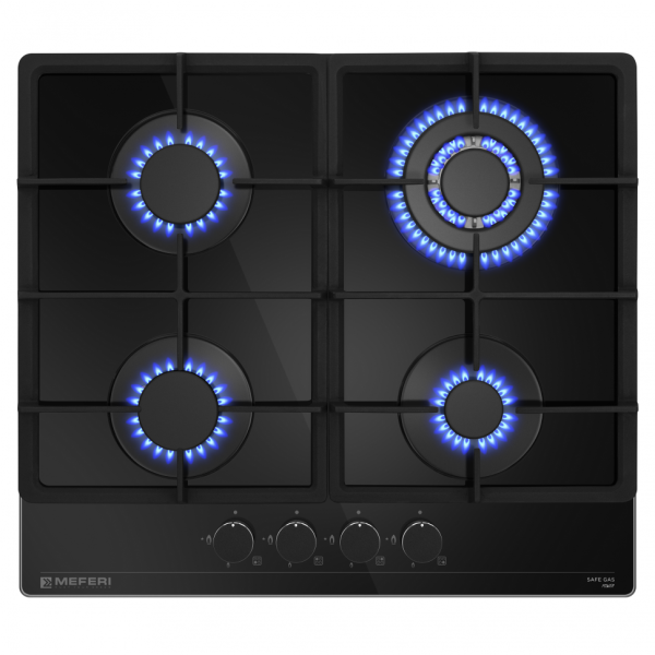 Meferi MGH604BK GLASS POWER газовая варочная панель