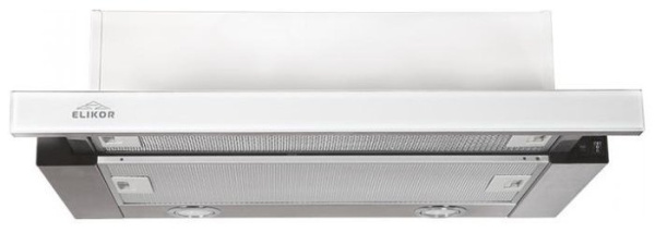 Elikor Интегра GLASS 60Н-400-В2Д нерж/стекло белое вытяжка встраиваемая телескопическая